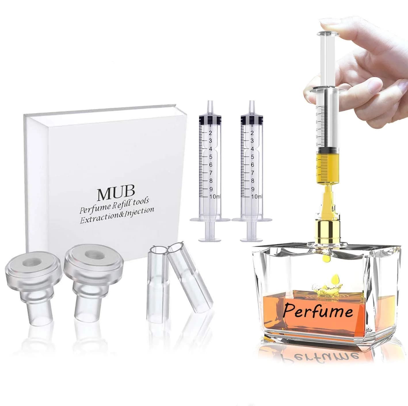 MUB Perfume Refill Tool Kit with 2 Syringes & 4 Adapters | 10ml Capacity - main product image