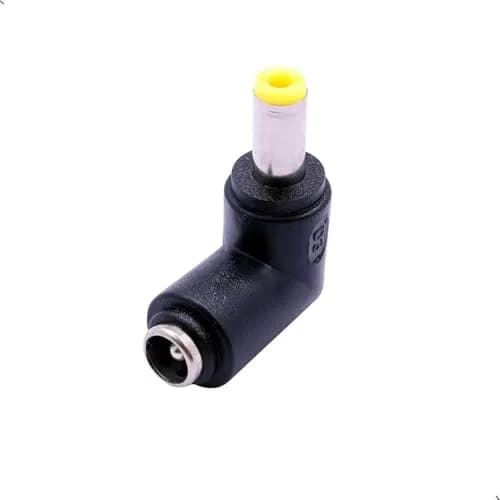 QJZXUEZHEN 2Pcs DC Power Connector Adapter 90° | 5.5mm x 2.5mm Male to 5.5mm x 2.1mm Female, Copper, Yellow thumbnail 4