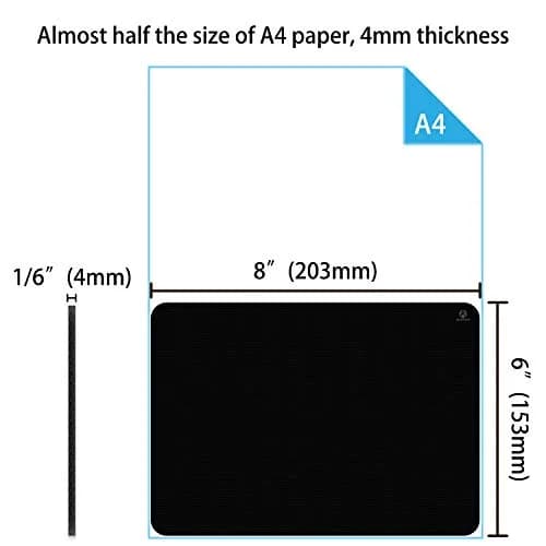 Audimi Small Mouse Pad 6 x 8 Inch, Mini Mouse Pad Thick for Laptop Wireless Mouse Home Office Travel, Portable & Washable (Black) | Smooth-Gliding Cloth Surface thumbnail 2