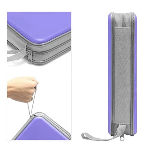 Siveit Lavender 80 Capacity CD/DVD Case Holder | Hard Plastic Disc Wallet with Zipper thumbnail 3