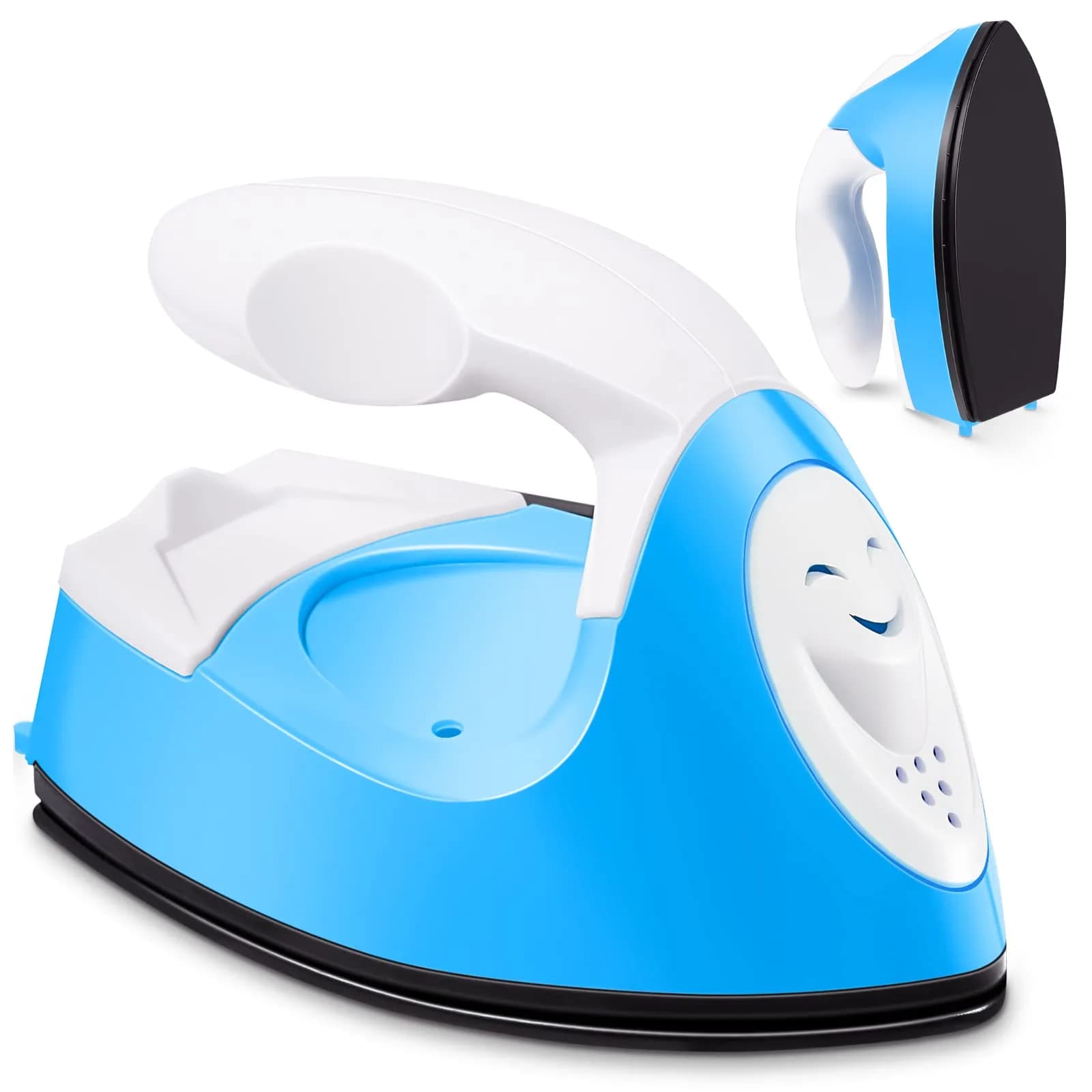 Honoson White Heat Pres | Mini Craft Iron with Charging Base, 10x6x7cm, Portable DIY Tool — Blue