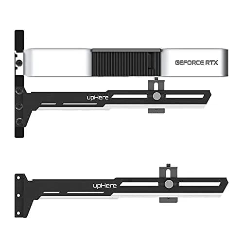 upHere G27654 Graphics Card GPU Brace Support Bracket, Adjustable Length & Height, White & Black thumbnail 1