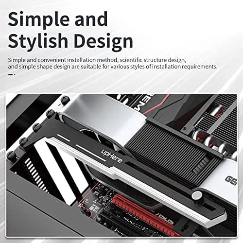 upHere G27654 Graphics Card GPU Brace Support Bracket, Adjustable Length & Height, White & Black thumbnail 5
