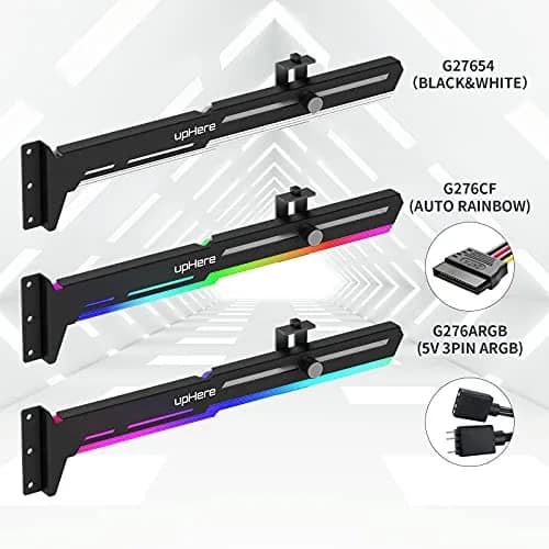 upHere G27654 Graphics Card GPU Brace Support Bracket, Adjustable Length & Height, White & Black thumbnail 7