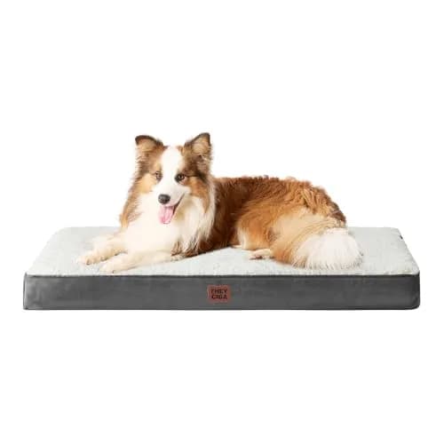 EHEYCIGA Orthopedic Dog Bed Large with Washable Cover 104cm x 69cm | Supportive Egg Foam & Plush Top thumbnail 1