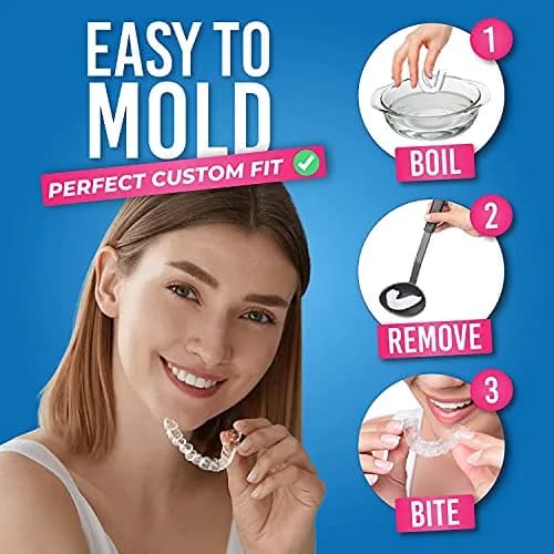 HONEYBULL Thick Anti Grinding Night Guards with Storage Case | Custom Moldable Boil-and-Bite Dental Protection thumbnail 4