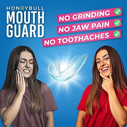 HONEYBULL Thick Anti Grinding Night Guards with Storage Case | Custom Moldable Boil-and-Bite Dental Protection thumbnail 2