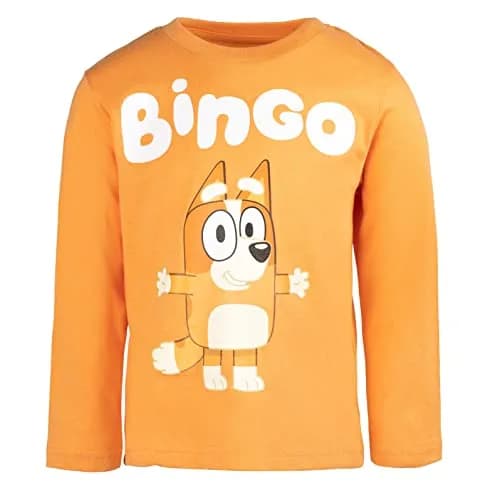 Bluey Bingo 3 Pack Long Sleeve T-Shirts for Toddler Boys | Bright Cartoon Design, 5T thumbnail 4