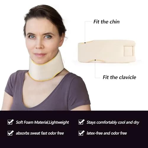 Cozyhealth Soft Foam Neck Brace Universal Cervical Collar, Adjustable Neck Support for Sleeping - Medium (13.3"-15.7" Neck Circumference) thumbnail 3