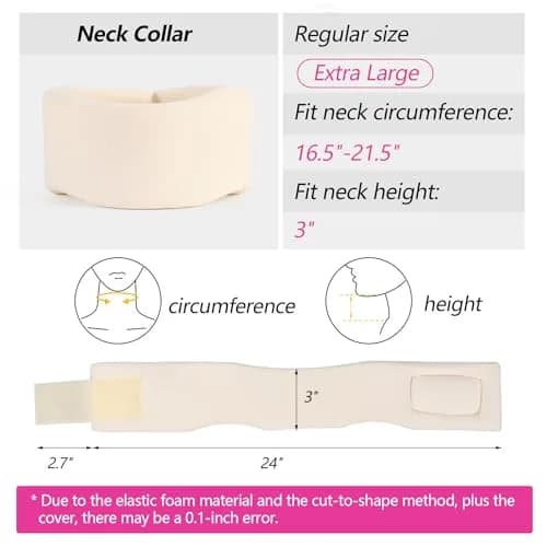Cozyhealth Soft Foam Neck Brace Universal Cervical Collar XL | 3" Depth, Adjustable Neck Support for Sleeping thumbnail 2