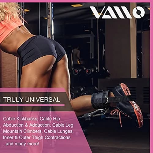 VAIIO Purple Ankle Straps for Cable Machines, 220g (7.76 oz) Pair | Adjustable Comfort Fit Nylon thumbnail 2