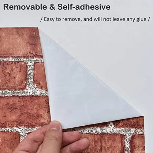 Cohoo Home Red Brick Wallpaper Peel and Stick Contact Paper 393”×17.7” | Realistic Faux Brick for Walls thumbnail 4