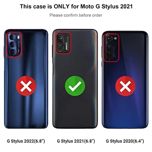 Jiunai Moto G Stylus 2021 Case 3-Piece Set | Heavy Duty Shockproof Blue thumbnail 7