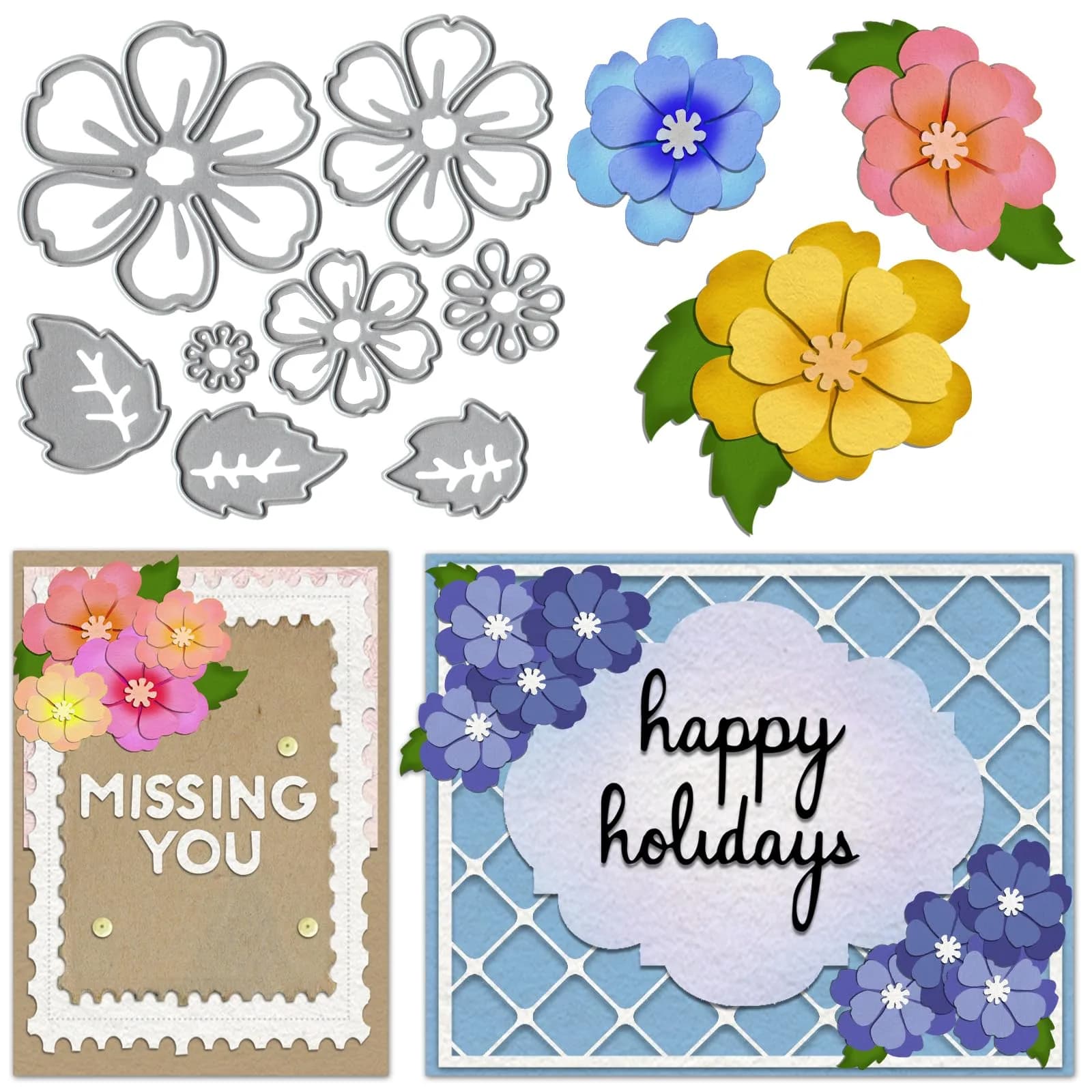 Hying Floral Leaves Cutting Dies for Card Making, 15cm (5.9in) | DIY Scrapbooking Embellishments - main product image