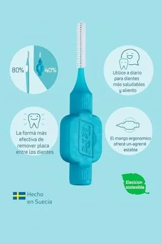 TePe Interdental Brush Original Yellow 0.8 mm (20-Pack) | Plaque Removal for Large Gaps thumbnail 8