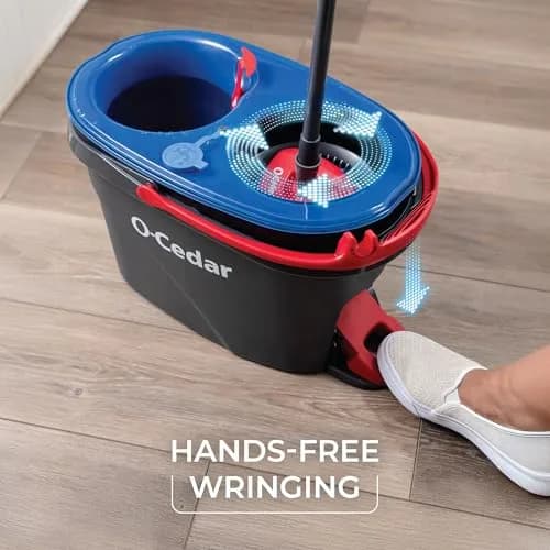 O-Cedar RinseClean Spin Mop & Bucket System with 2 Microfiber Mop Heads | Cleans with Clean Water | Removes 99% of Bacteria thumbnail 4