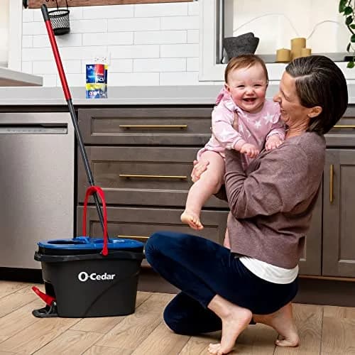 O-Cedar RinseClean Spin Mop & Bucket System with 2 Microfiber Mop Heads | Cleans with Clean Water | Removes 99% of Bacteria thumbnail 10