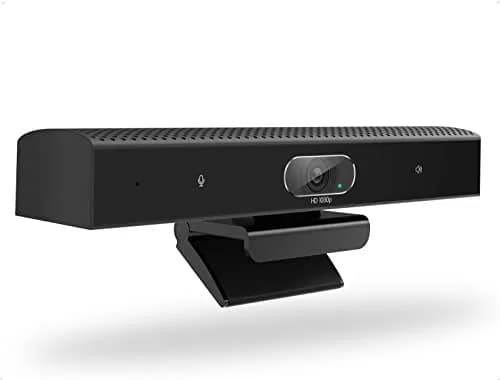 PolaTab Conference Room Camera, 3-in-1, 1080p Full HD Webcam with Microphone and Speaker, USB Plug and Play, Wide Angle Video Conference Camera for Desktop, Laptop, Mac, PC (Black) thumbnail 1