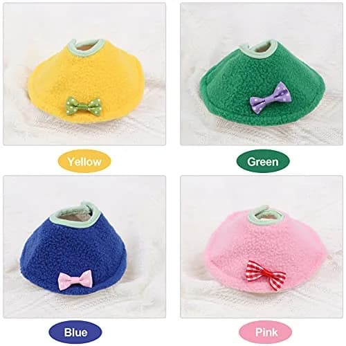Haomian 4 Pack Soft Bird Elizabethan Collars for Small Parrots | Adjustable Cotton Recovery Cone thumbnail 3