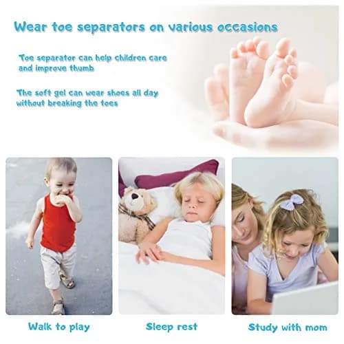 ERSANLI Gel Toe Separator & Bunion Corrector for Children | Overlapping Toe Relief, Beige, 2 Pcs thumbnail 3