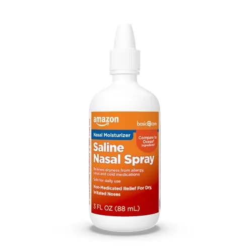 Amazon Basic Care Premium Saline Nasal Moisturizing Spray 90ml (3 fl oz) | Non-Medicated Relief for Dry, Irritated Nose thumbnail 1