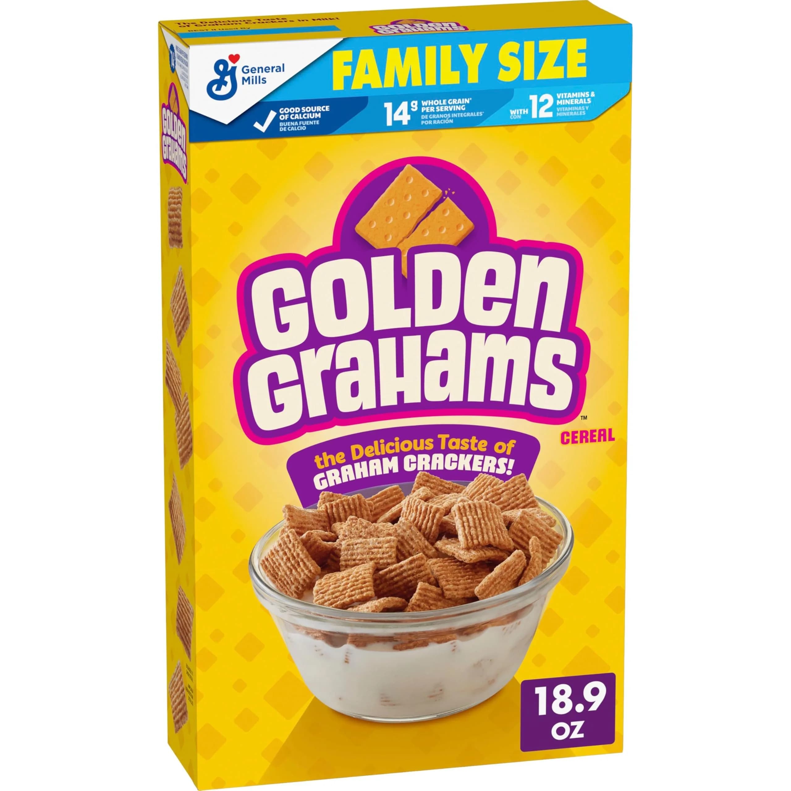 Golden Grahams Breakfast Cereal Whole Grain Family Size 536g (18.9 oz) | Nostalgic Graham Cracker Taste - main product image