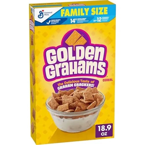 Golden Grahams Breakfast Cereal Whole Grain Family Size 536g (18.9 oz) | Nostalgic Graham Cracker Taste thumbnail 1