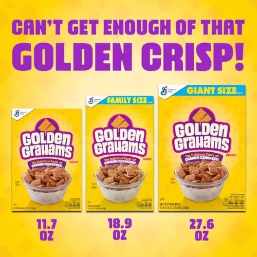 Golden Grahams Breakfast Cereal Whole Grain Family Size 536g (18.9 oz) | Nostalgic Graham Cracker Taste thumbnail 5