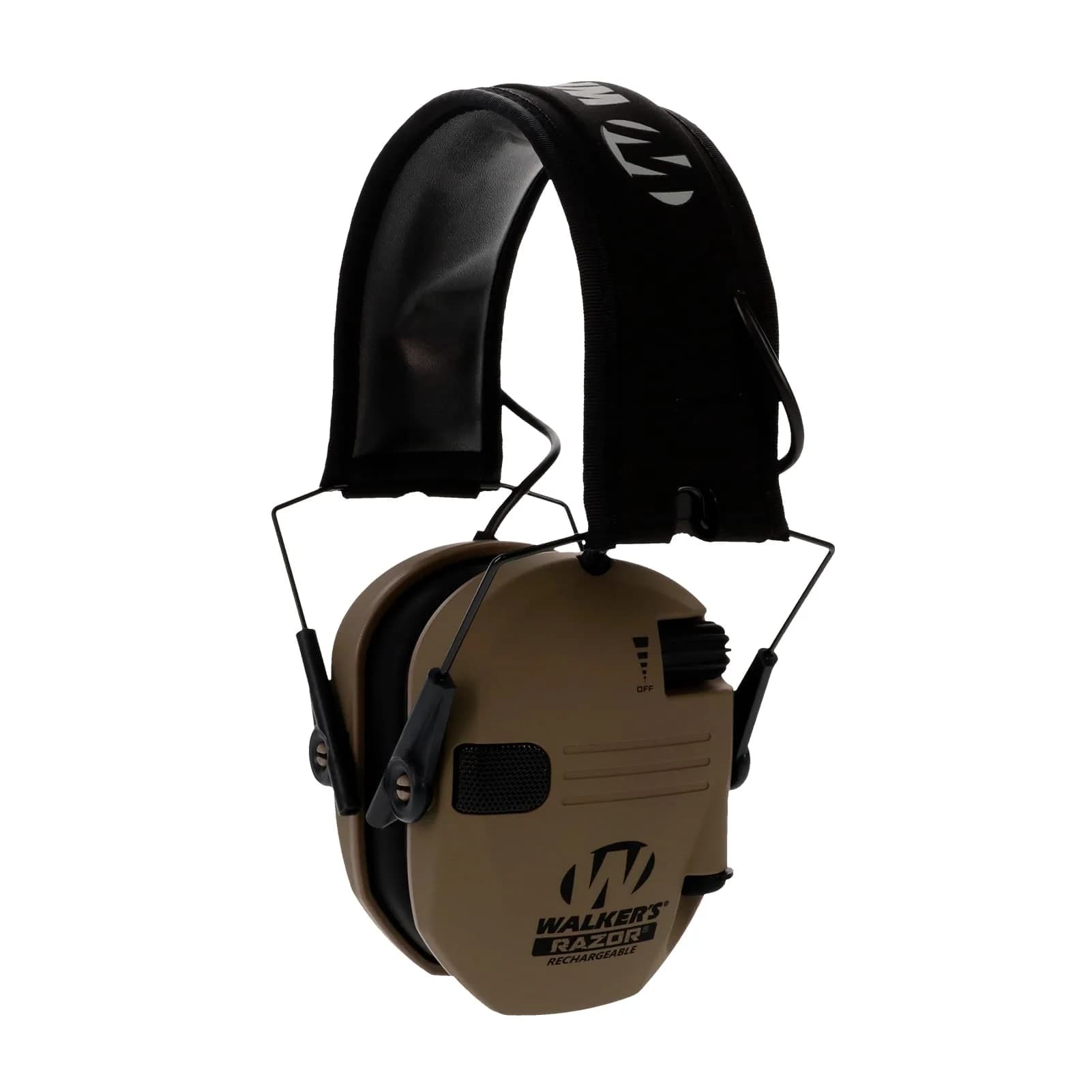 Walker's Razor Rechargeable Electronic Earmuffs | 21dB NRR, 80-Hour Battery, USB-C Charging, Black — Fde