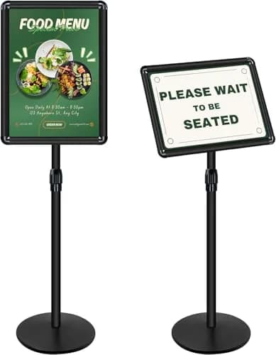 Mutualsign Heavy Duty Pedestal Sign Holder Stand 11x17" (28 x 43 cm) | Adjustable Height 31.5"-49" (80-125 cm) thumbnail 1