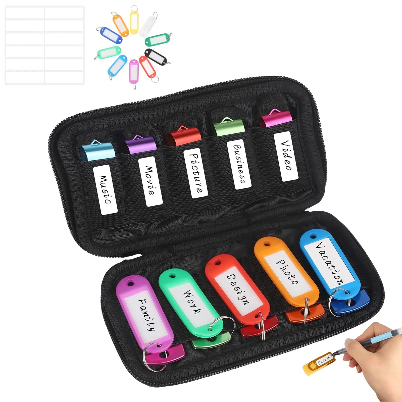 vellgo USB Flash Drive Case with 10 Slots | Portable Organizer for USB Memory Sticks - main product image