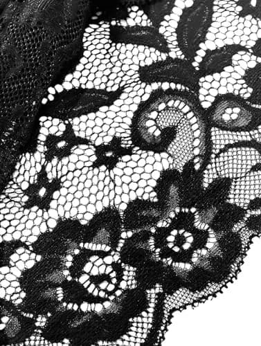 Lilosy Sexy Lingerie Set 2 Piece Women Pajamas Black Small | Lace, Floral, Comfortable Fit thumbnail 3