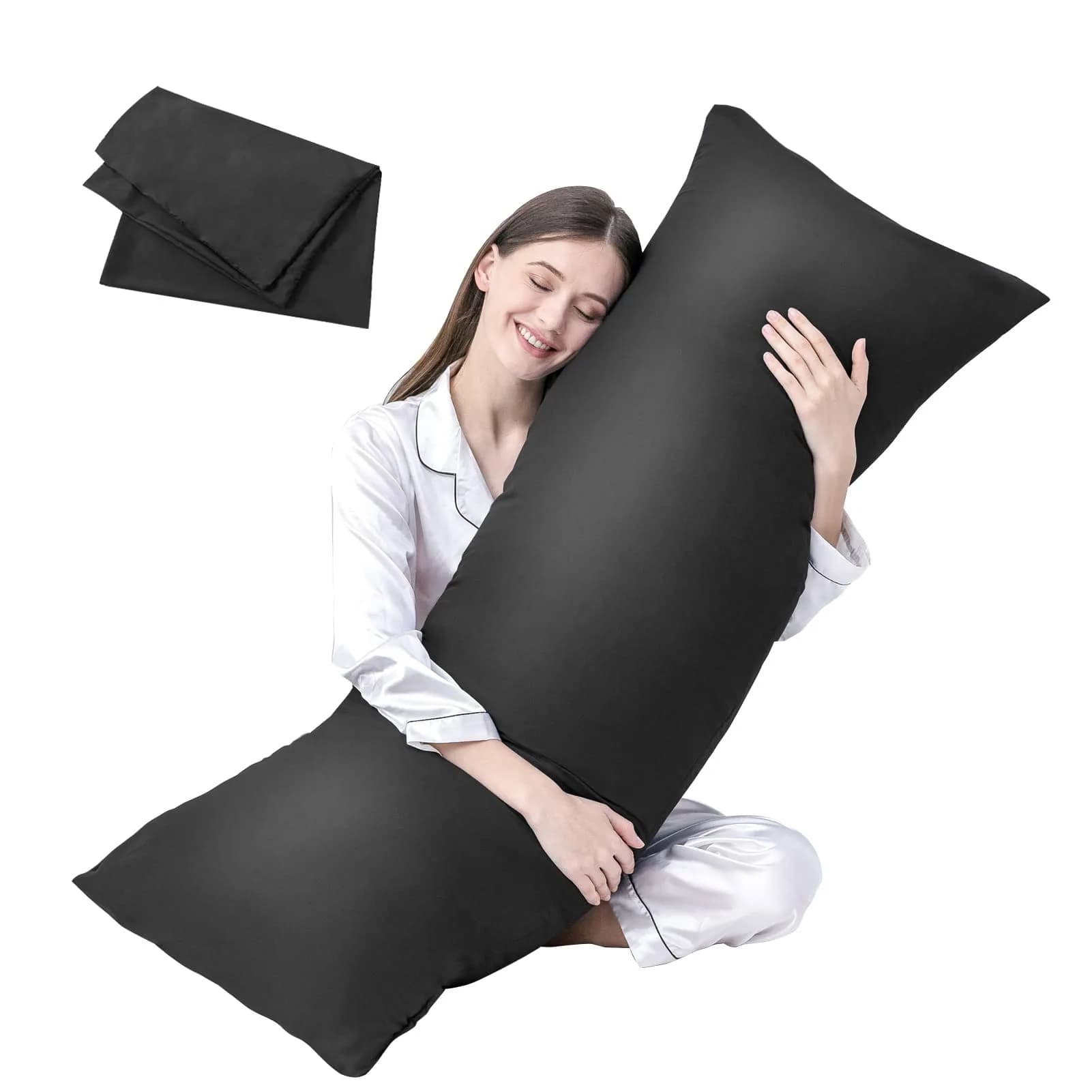 DOWNCOOL Luxury Full Body Pillow Insert with Cover 54"x20" | Soft, Breathable, and Supportive for Side Sleepers