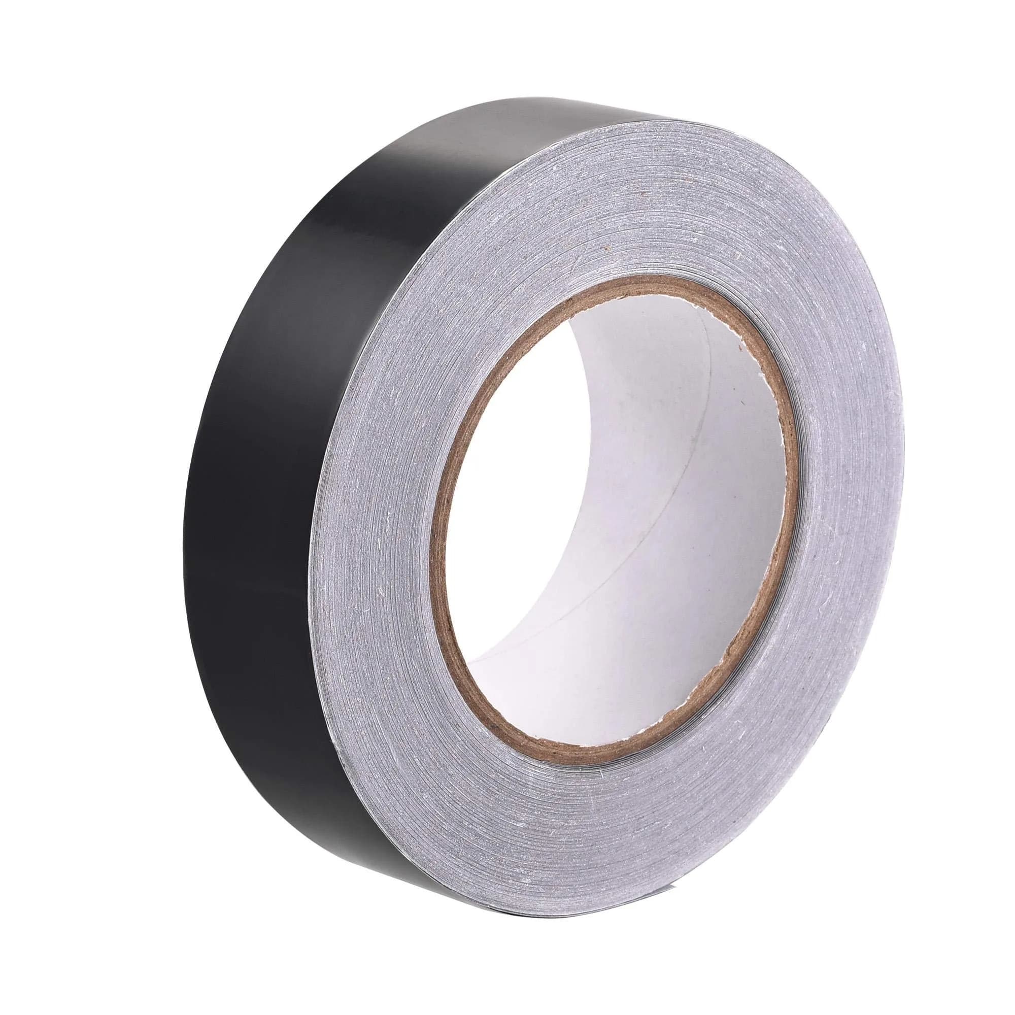 uxcell Black Matte Aluminum Foil Tape 25mm x 50m (0.98in x 164ft) | HVAC Sealing & Patching - main product image