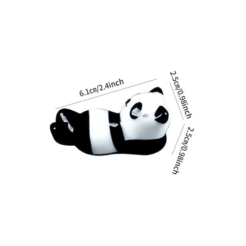 XINYU Cute Ceramic Panda Chopstick Rests (6-Pack, Black/White) | Set of 6 Animal Print Holders for Dining Tables thumbnail 6