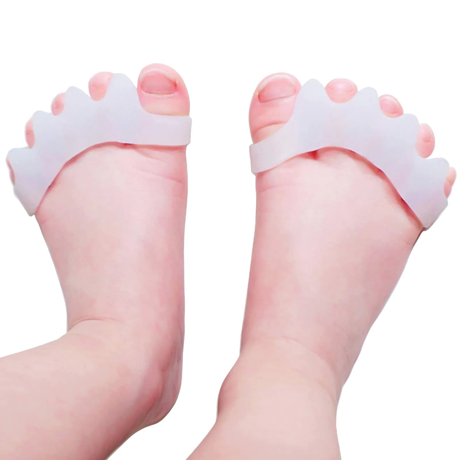 ERSANLI Gel Toe Separator & Bunion Corrector for Children | Overlapping Toe Relief, Beige, 2 Pcs — White