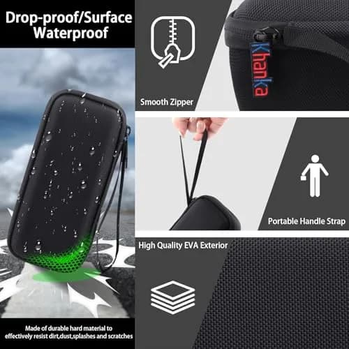khanka Case for Sonos Roam 2/Sonos Roam Portable Bluetooth Speaker,Black | Hard EVA Waterproof Travel Cover thumbnail 5
