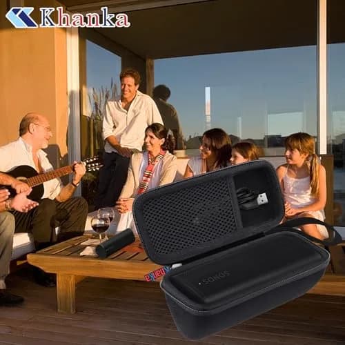 khanka Case for Sonos Roam 2/Sonos Roam Portable Bluetooth Speaker,Black | Hard EVA Waterproof Travel Cover thumbnail 9