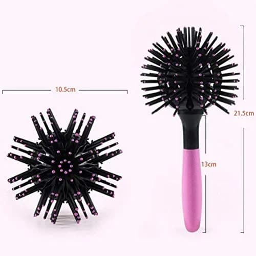 Aaiffey 3D Round Hair Brush 10.5cm (4.13in) Ball Diameter | Detangling & Blow Drying Styling Tool thumbnail 2