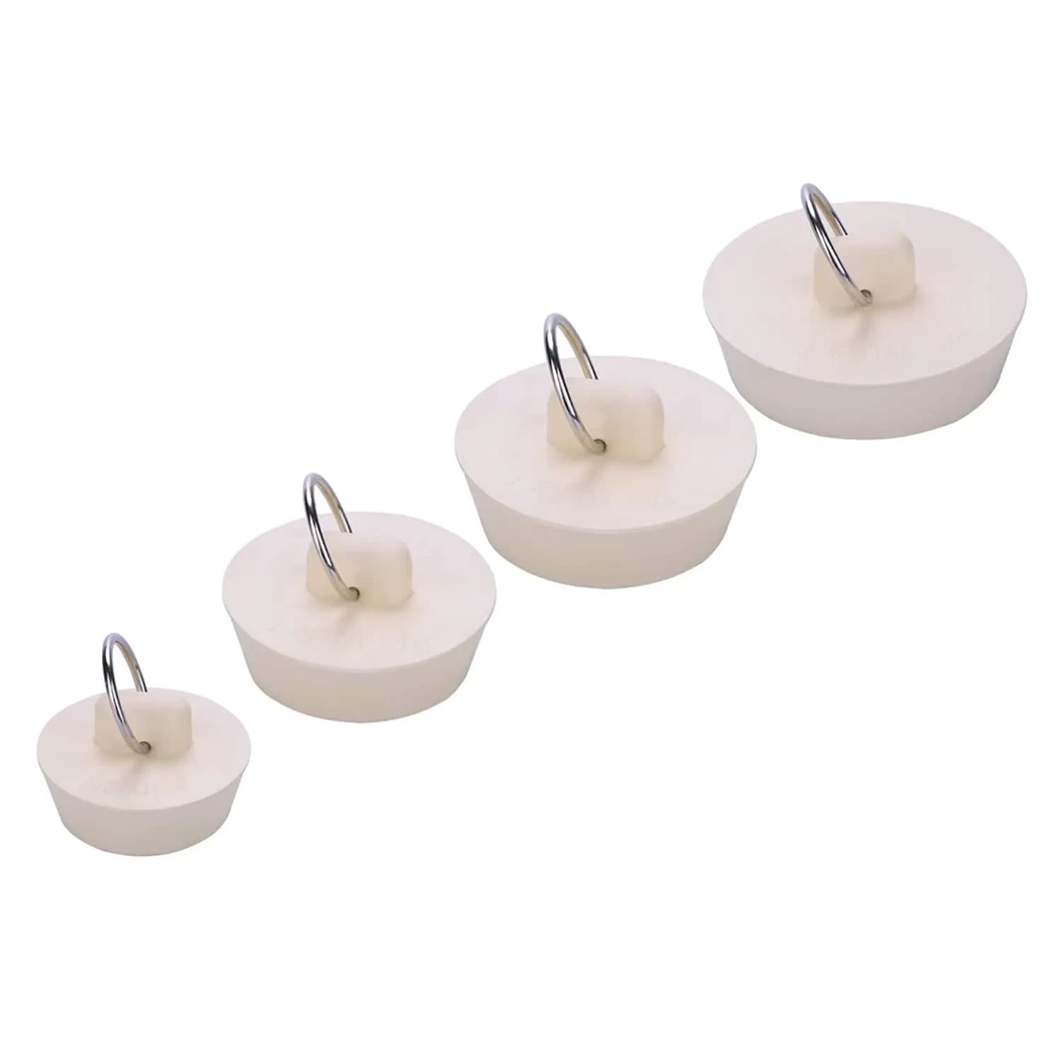 CICITOYWO 4-Piece Rubber Drain Stopper Set | Seals Tightly for Bathtubs & Sinks - main product image