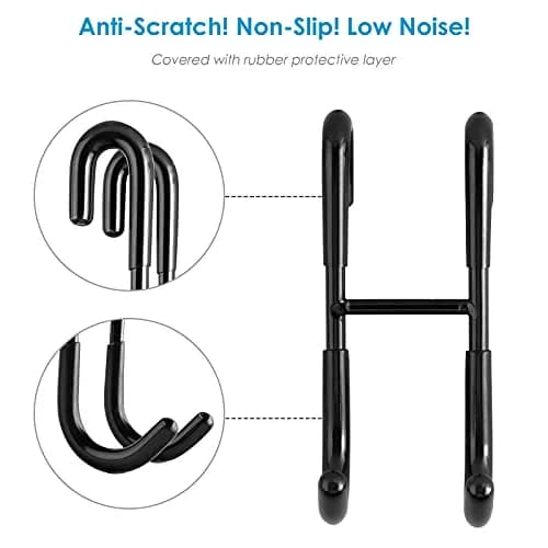 Simtive Shower Door Hooks (3-Pack) | Frameless Glass Door Towel Hooks, Black, Rust-Resistant thumbnail 2