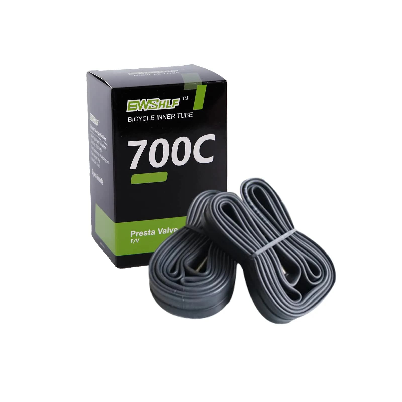 BWSHLF 700c x 18-25mm Road Bike Inner Tubes Presta Valve 60mm (2 Pack) | High-Quality Butyl Rubber for Durability