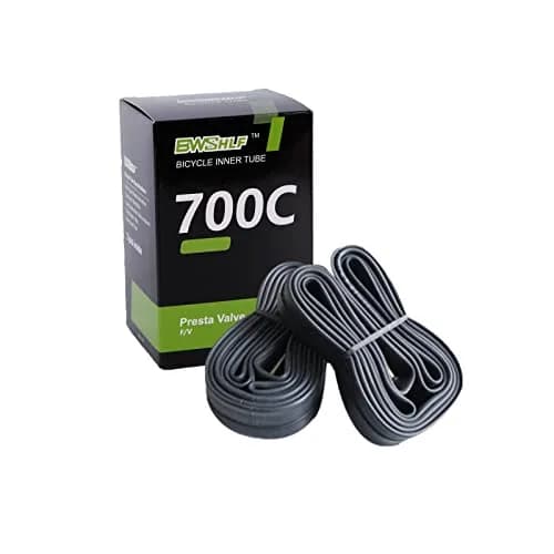 BWSHLF 700x35-45c Road Bike Tube 2-Pack | 48mm Presta Valve, 28" (700c) Butyl Inner Tube thumbnail 1