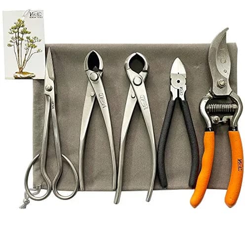 VOUIU 5-Piece Bonsai Tool Set with Scissors, Concave Cutter, Knob Cutter, Wire Cutter, Pruning Shears (880g) thumbnail 1