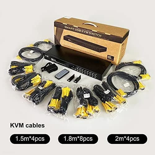 MT-VIKI 16 Port KVM Switch Rackmount 1U 19'' | Control 16 Computers with 1 Keyboard, Mouse, Monitor thumbnail 4