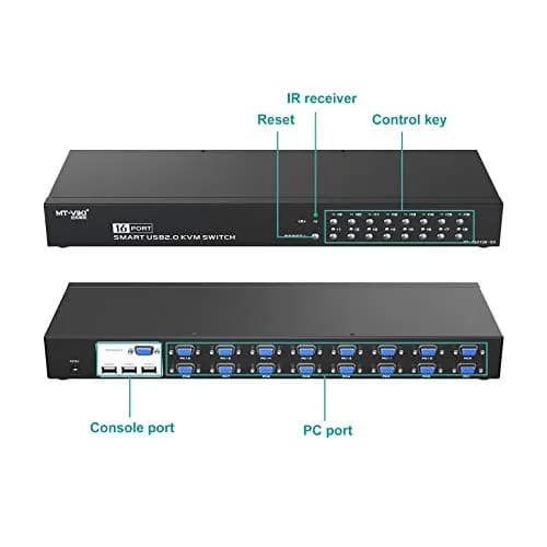 MT-VIKI 16 Port KVM Switch Rackmount 1U 19'' | Control 16 Computers with 1 Keyboard, Mouse, Monitor thumbnail 3