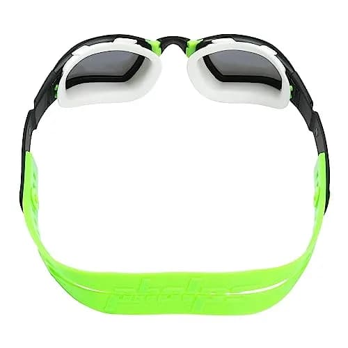 Phelps Ninja Competitive Swim Goggles Silver Mirror Lens Black & Lime Frame | Anti-Fog UV Protection thumbnail 4
