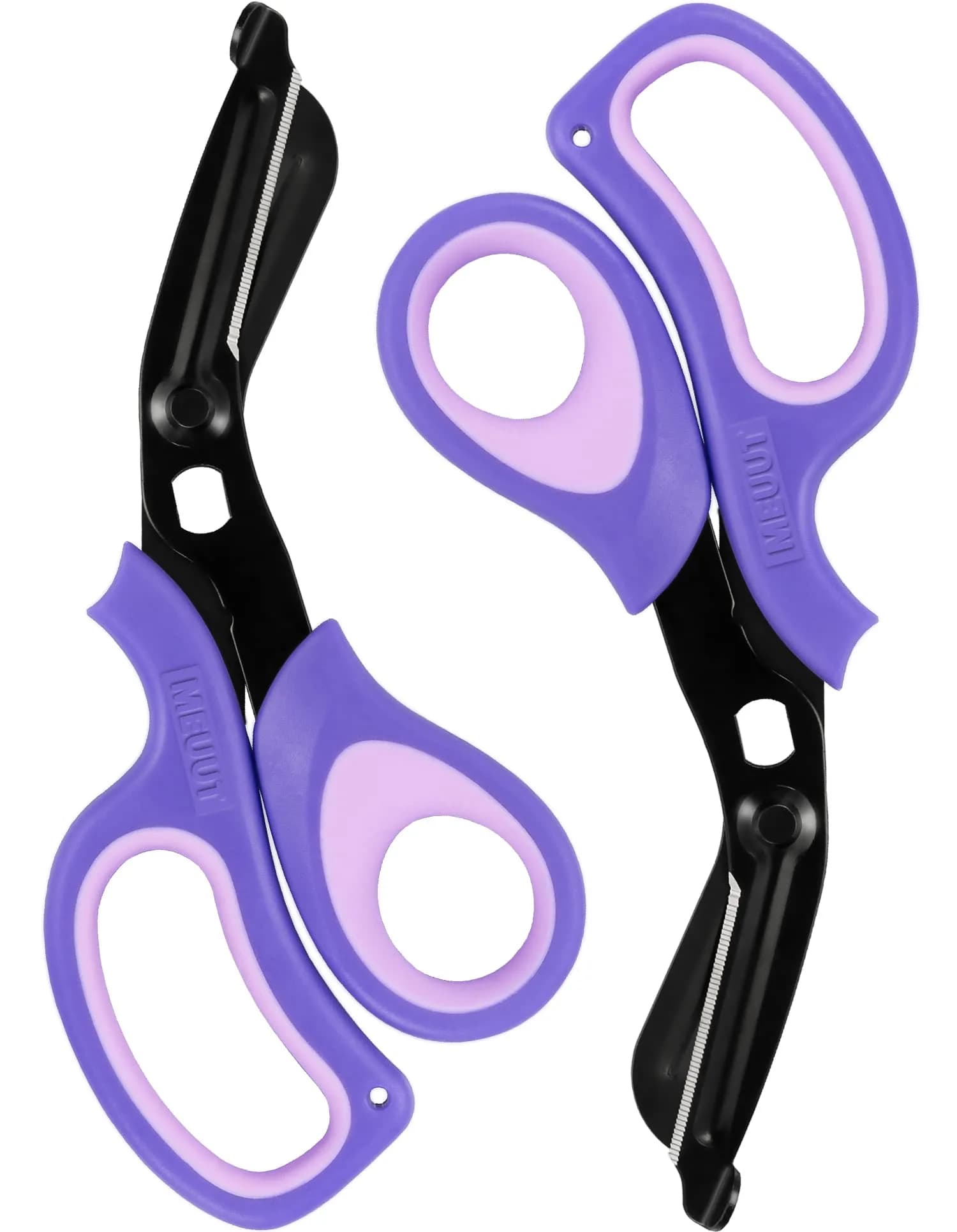MEUUT Medical Trauma Shears - 2-Pack Purple Shears with Oxygen Wrench