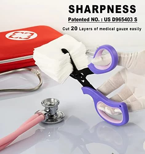 MEUUT Medical Trauma Shears - 2-Pack Purple Shears with Oxygen Wrench thumbnail 2