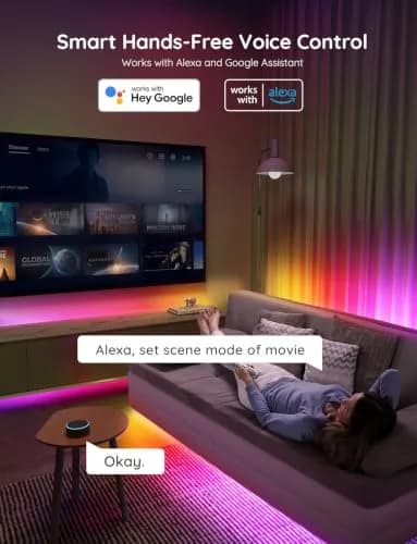 Govee RGBIC LED Strip Lights 65.6ft (20m) | Smart WiFi & Bluetooth Control for Alexa & Google Assistant thumbnail 4